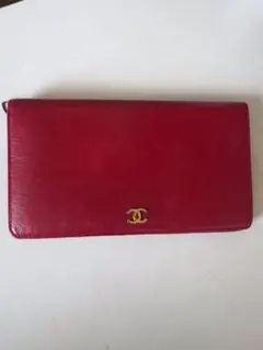 ④CHANEL 赤 長財布 - メルカリ