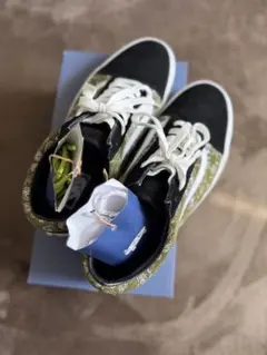 オリーブグリーン/ブラック vans オールドスクール