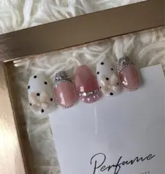 オーダーネイルチップ／フレンチネイル／うる艶／リボンネイル／マグネットフレンチ