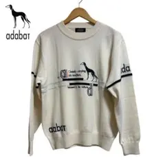 美品　アダバット　プリントクルーネックセーター　ニット　ゴルフ
