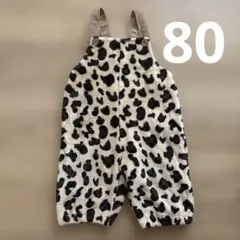 ヒョウ柄フリースオーバーオール