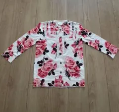 ✨美品✨ケイトスペード　花柄　カーディガン XS ピンク　ウール　七分袖
