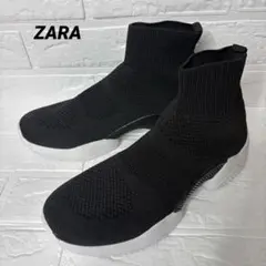 美品⭐️ZARA MAN ニット ソックススニーカー 40 26cm相当　黒