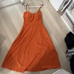 Zara ような生地キャミソールワンピース可愛いフィットブラパッド付き