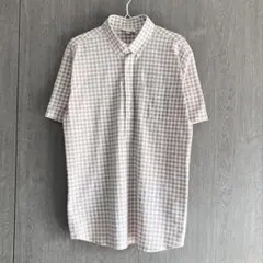 LACOSTE 半袖ボタンダウンシャツ チェック柄