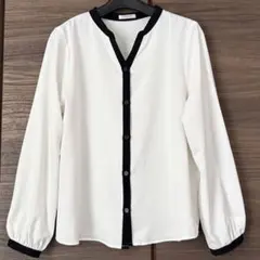 GLACIER バイカラーシフォンブラウス　ハニーズ