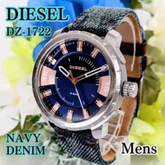 希少 DIESELメンズ腕時計ネイビー＆デニム ワイルド＆ボリューム感 伊太利のサムネイル