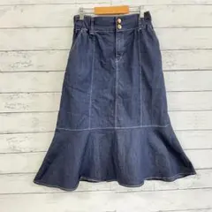 ノヘア nohea デニムスカート フレアスカート 裾マーメイド 編み上げ Ｍ