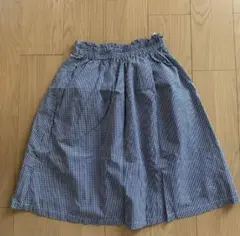 【美品】マジェスティックレゴン　スカート　膝丈　チェック　白黒