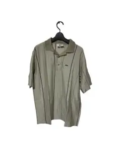 LACOSTE ストライプポロシャツ ベージュ