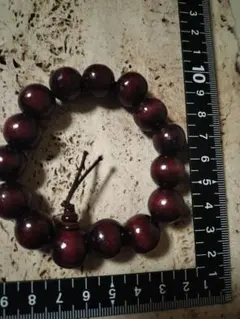 ダークレッド 木製ビーズブレスレット