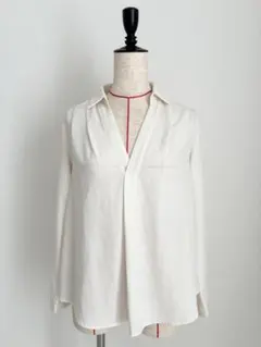 INGNI ホワイト 白 長袖シャツ M ロールアップ 開襟 ワイシャツ　コス