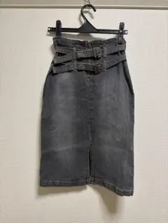 ベルト付きタイトデニムスカート　y2k