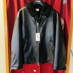 OPENING ACT リアルレザームートンハイネックジャケット　Lサイズ