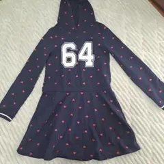 H&M　ハート柄 フード付きワンピース　スエットワンピ