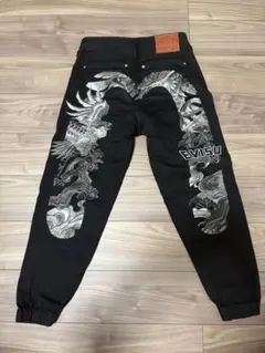 EVISU ブラック ジョガーパンツ　廃盤　入手困難 人気モデル