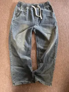 DENIM PANTS リラックス イージーデニムパンツ Lサイズ ブルー