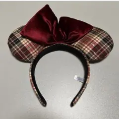 ディズニーリゾート ミニー チェック柄カチューシャ