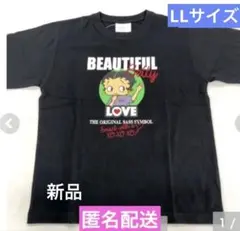 新品　ベティ・ブープ 　綿 Tシャツ 半袖　ブラック　LLサイズのサムネイル
