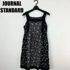【大人の大人可憐✨️】ジャーナルスタンダード 花柄ノースリーブワンピース 黒のサムネイル