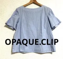 オペークドットクリップ　半袖　ブラウス