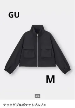 【GU】テックダブルポケットブルゾン M ブラック