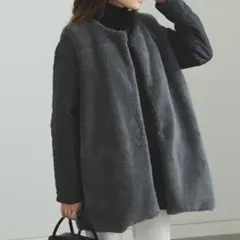 BEAMS HEART ボアベスト付き キルティングブルゾン