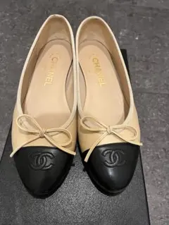 CHANEL 38C バレリーナ バイカラー フラットシューズ ココマーク