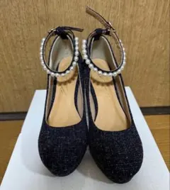 神戸レタス ツイードパンプス ネイビー Sのサムネイル