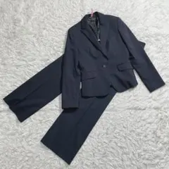 極美品　コムサイズム　スーツ　セットアップ　ネイビー　ストライプ　　L 40