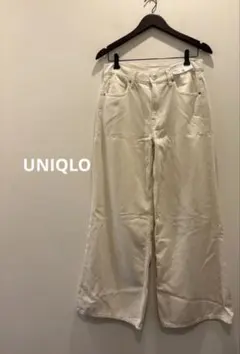 新品 UNIQLO ドレープワイドフレアジーンズ 30ナチュラル size27