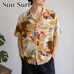 東洋 SUNSURF レーヨン 和柄 金魚 アロハシャツ M 総柄 半袖のサムネイル