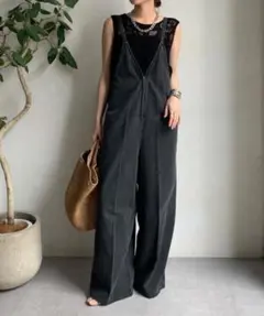 DouDou 細紐デニムフロントジップサロペット ♡