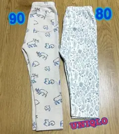 UNIQLO✩裏起毛パンツ80 90✩２枚セット
