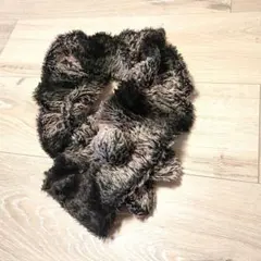 ファー素材 ネックウォーマー・スヌード ブラック✕ピンク