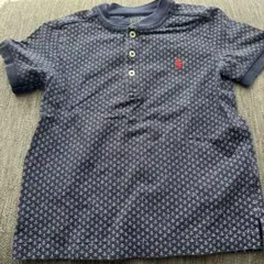 POLO ネイビー アンカー柄 ポロシャツ