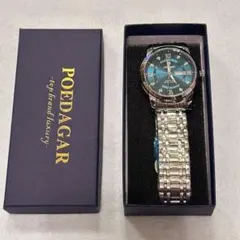 POEDAGAR メンズ　腕時計 蓄光 アナログ 耐衝撃 防水 アイスブルー