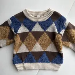 tera a tete ダイヤ柄ニットセーター