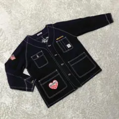 ミルクフェド　MILKFED.　ジャケット　デニム　ノーカラー　ロゴ　サンプル品