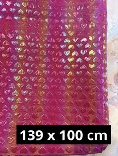 新品未使用合皮生地 フェイクレザー カメレオン 虹色 ハート柄100×139cm