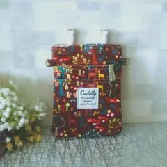 森のどうぶつ柄　ナースポーチ　オーガナイザー　移動ポケット　仕分けポーチ