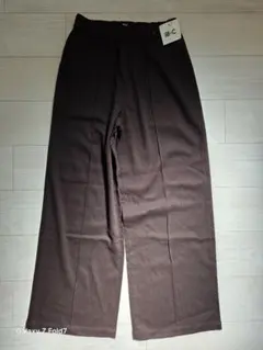 【新品】ユニクロ：C　イージーワイドパンツ（L・ダークブラウン）