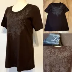 leilian レリアン　半袖カットソー　プリント✖️刺繍　トップス9のサムネイル
