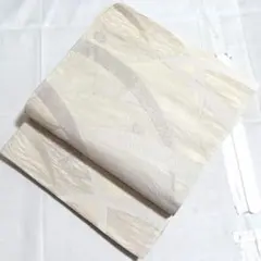 C5◆着物くつろぎ 夏物 玉すだれ 銀糸 白 六通 正絹 薄物 絽 紗 袋帯