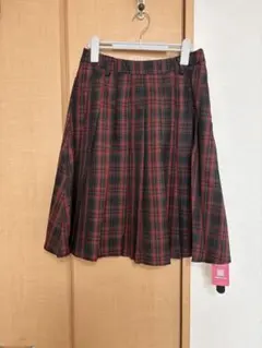 shein 赤チェック　スカート M