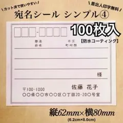 【防水加工】宛名シール シンプル④ Lサイズ　RS-17