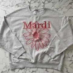 マルディメクルディ　刺繍トレーナー　グレー