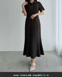 CENEAストレッチジャガードポロワンピース