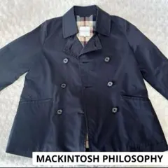 マッキントッシュフィロソフィー ショート トレンチコート 撥水 ネイビー 38
