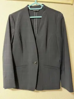 ESPRITMUR パンツスーツ上下13号 ネイビーチェック柄